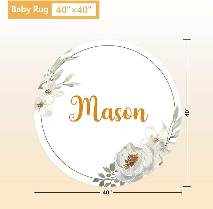 Custom Baby Crib Set - 5 Pcs Personalized Name Flowers Crib Bedding Set for Infants Toddlers - Soft Double Layer Nursery Bedding Set for Girls Boys - Customized Gifts for Baby Shower Birthday