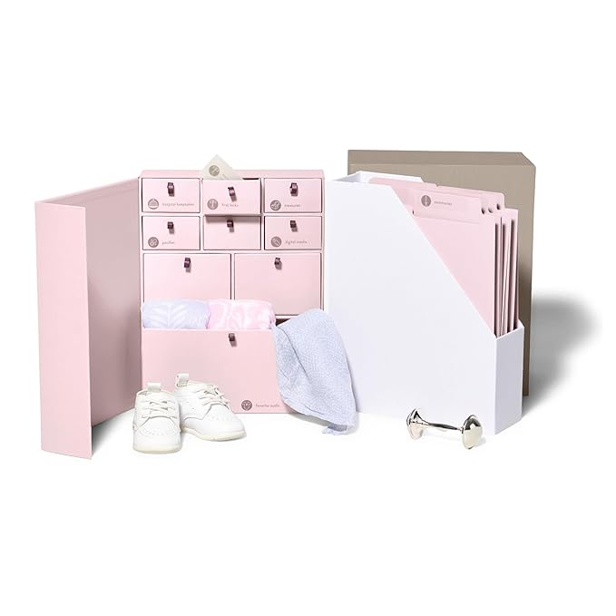 Savor | The Original Deluxe Baby Keepsake Box | Fabric Bound Acid-Free Modern Gender-Neutral Newborn Keepsake and Memory Organizer with Labels |for Pregnancy, Mother’s Day, Baby Shower, New Baby
