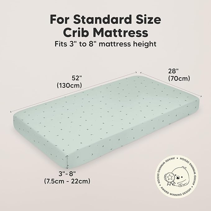 KeaBabies 2-Pack Organic Crib Sheets for Boys, Girls - 52x28 Fitted Crib Mattress Sheet Neutral, Breathable Jersey Cotton Cover for Baby Bed, Toddler Mattress, Soft & Cute Prints (Bunnies)
