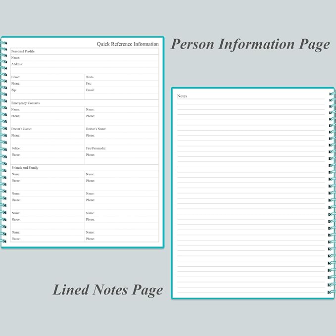 Daily Planner Undated - A4 To Do List Notebook Hourly Schedules, Spiral Appointment Planner for Women and Men,PVC Hardcover, Inner Pocket, Elastic Closure, 8.5" x 11", Teal