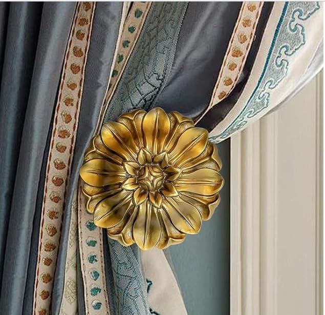 LOPGT Set of 2 Vintage Curtain Holdbacks Wall Mounted by HOME