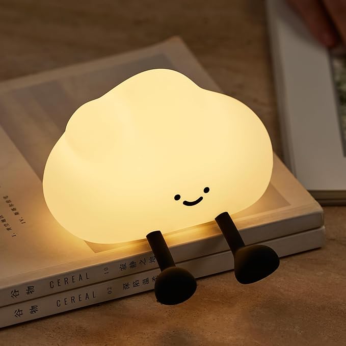 Cloud Night Light for Kids, Adorable Touch Night Lamp Silicone Dimmable LED Nightlight for Nursery Rechargeable Bedside Night Lights for Bedrooms Breastfeeding