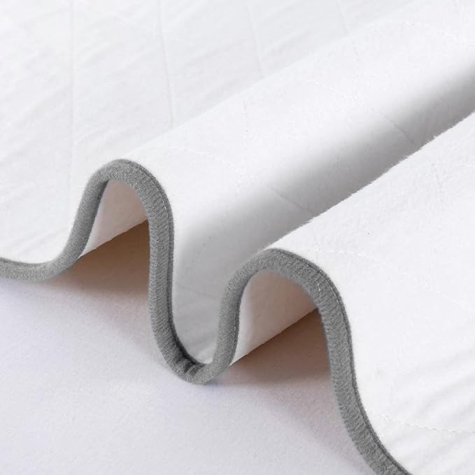 Waterproof Crib Mattress Protector 27" x 38", Non-Slip & Sturdy Mattress Pad Mat, 4 Layers Incontinence Bed Pad for Children Adults, Pets Training Pee Pad, White
