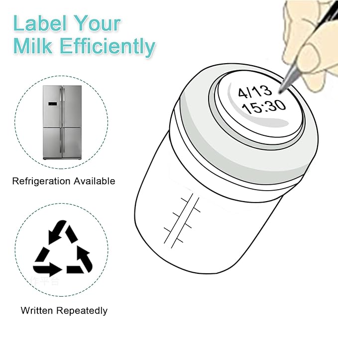 COMI Wide Neck Glass Breastmilk Collection n Storage Bottle, 6oz with Screw Ring Sealing Disk; Re-markable Sealing Disc. BPA Free, Fits Breast Pumps & Nipples (Gray Lids)