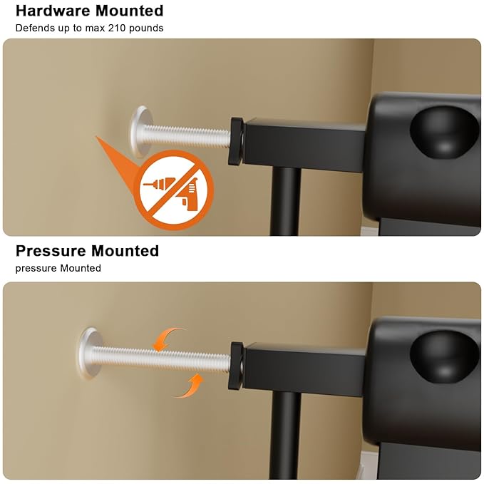 Extra Wide Baby Gate Extra Wide Extra Tall Dog Gates for Stairs Doorways Black Metal Tension Indoor Safety Gates with Pressure Mount 38.5-43.5 Inch Wide