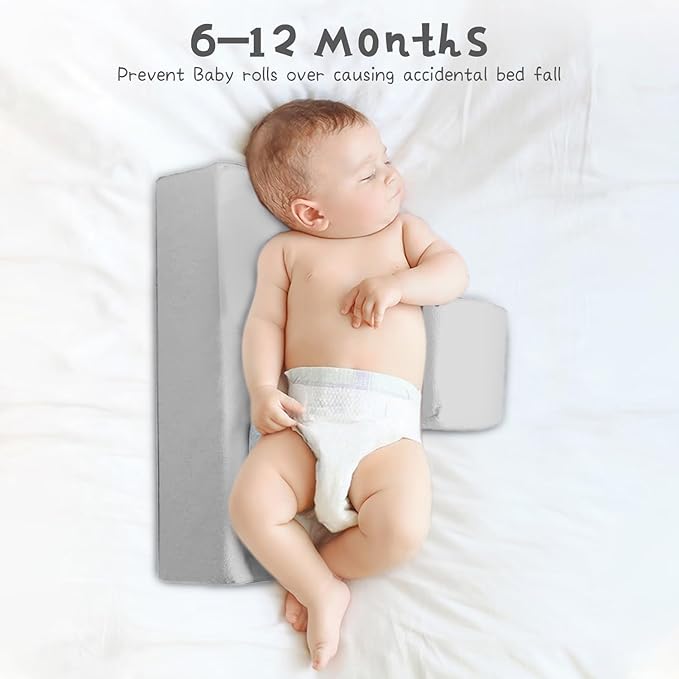 Baby Side Sleeper Weddge Breathable Pillow, Removable and Washable Breathable Bedding Set Bedding for Back, Stomach or Side Sleepers