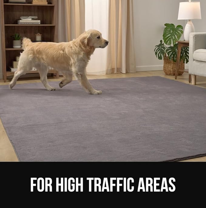 GORILLA GRIP Ultra Soft Washable Area Rug, Stain and Slip Resistant Plush Thick Carpet for Bedroom Living Room, No Shed Floor Rugs, Pet Friendly, Dorm Essentials, Kids Nursery Home Decor, 4x6, Black