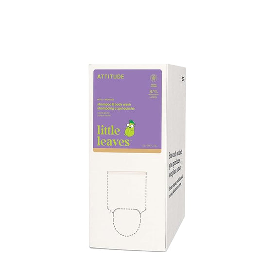 ATTITUDE Shampoo and Body Wash for Kids, EWG Verified Hair and Body Cleanser, Dermatologically Tested Soap, Plant and Mineral Based Bath Products, Vegan, Bulk Refill, Vanilla and Pear, 67.6 Fl Oz