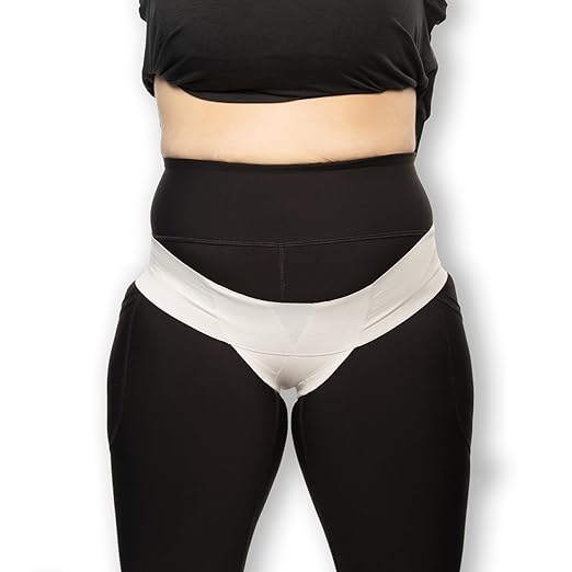 Patented Women’s Pelvic Floor Orthotic Support Belt ― Uterus Pain Relief Girdle for Prolapsed Bladder, Vulvar Varicosities, Postpartum Recovery, SPD | Low Waist - Black (XL)