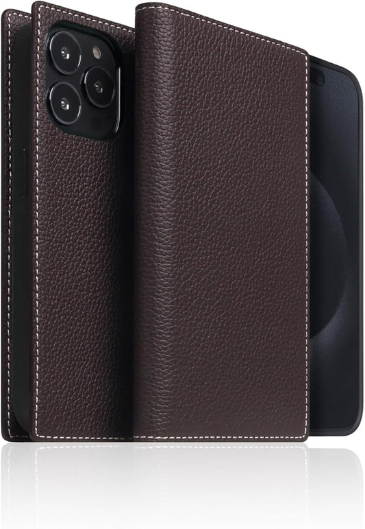 D8 Full Grain Leather Wallet Case for iPhone 15 Pro Max - [2-in-1] Handcrafted Detachable Diary Style with Magnetic MagSafe Back Cover, Gift Box Included (Brown Cream)