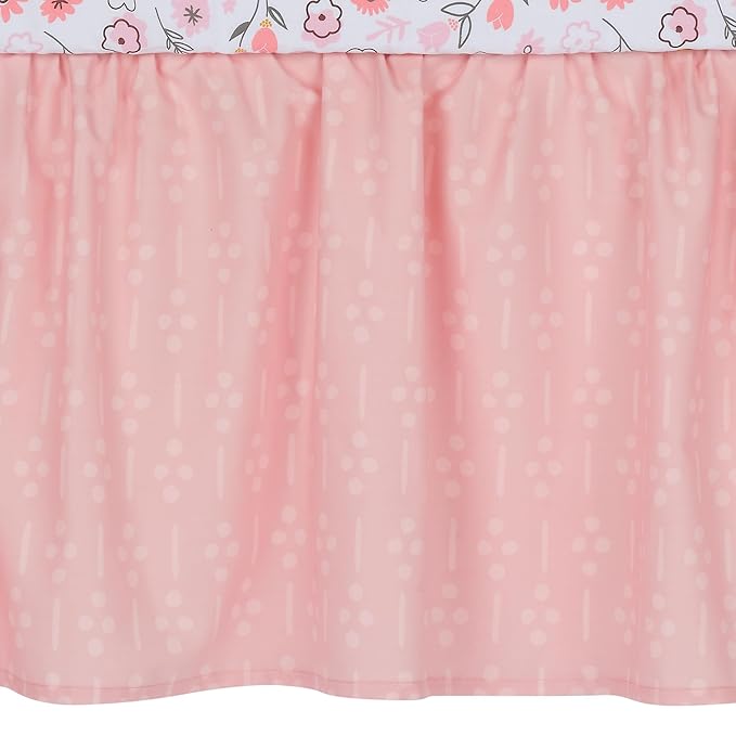 Lambs & Ivy Little Garden 3-Piece Embroidered Floral Baby Crib Bedding Set