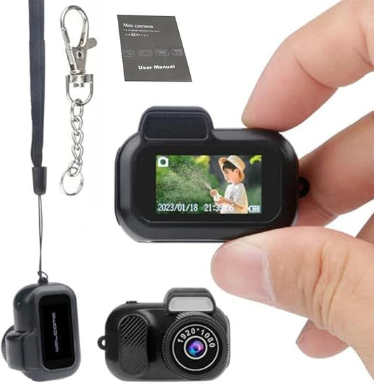 Keychain Camera, World's Smallest 1080P Hd Mini Camera llavero,Keychain Photo/Video Camera, Retro Portable Mini，100 Mins Battery Life, for Students, Kids (No Memory Card)