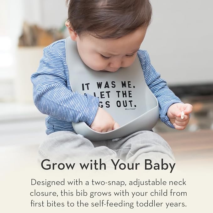 Baby Bib for Eating by Bella Tunno, Waterproof Silicone Bib with Large Food Catcher, Adjustable Fit for Babies 4-12 months & Toddlers 1-3 Years, Boys & Girls, All Hail The Queen