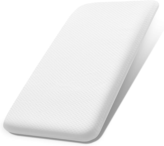 Lisara Baby Bassinet Mattress Pad, 33 x 20 Dual Sided Gel Memory Foam Mattress with Waterproof, Removable and Breathable Ice Silk Cover, Fit for Bassinet