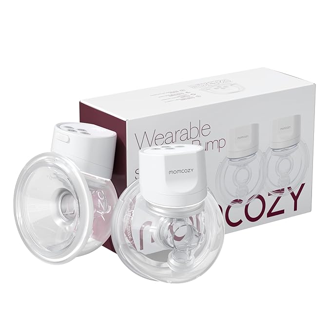 Momcozy Hands-Free Breast Pump S12 Pro, Wearable & Portable Pump with Soft DoubleFit Flange, 3 Modes | 9 Levels Double Electric Pump, Smart Display, 24mm, 2 Pack, Cozy White