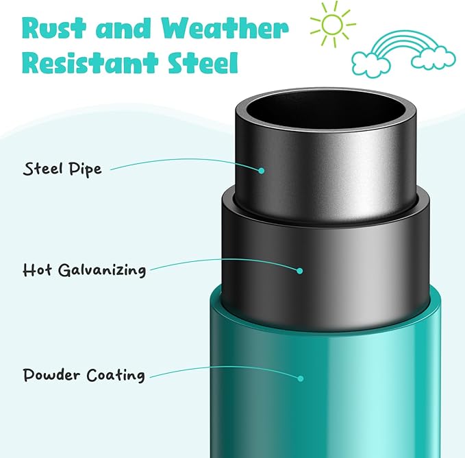 Hapfan 10 ft Climbing Dome Swing Set with Saucer Swing, Jungle Gym for Kids Outdoor Backyard, Supports 800lbs, Easy Asssembly, Rust-Resistant Outdoor Playset for Ages 3-8 8-12