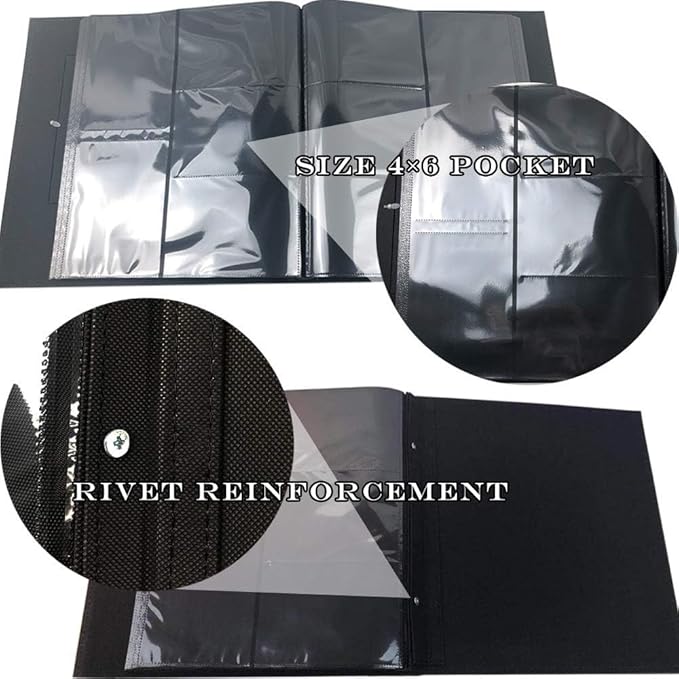RECUTMS 600 Photo Album 4x6 Pockets Photo, Leather Cover Large Capacity Family Wedding Picture Albums Holds 600 Horizontal and Vertical Photos (Blue)