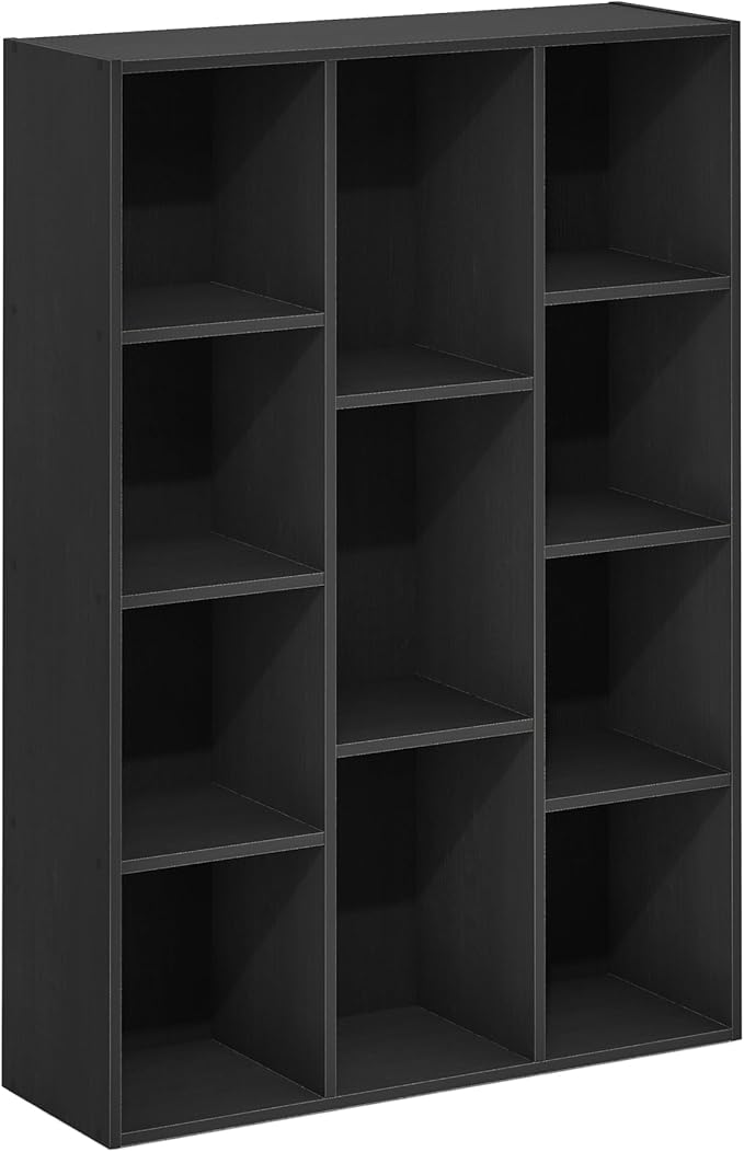 Furinno Luder 11-Cube Open Shelf Bookcase, Bookshelf, Blackwood