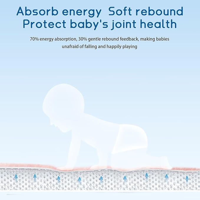 Baby Play Mat for Floor Tummy Time Mat Nursery Rug Muscle Mat Area Rug Playroom Rug Tatami Mat 6'7"x5'11" Memory Foam 1.3" Thick Crawling Mat for Babies,Toddlers, Infants, Kids(Light Gray)