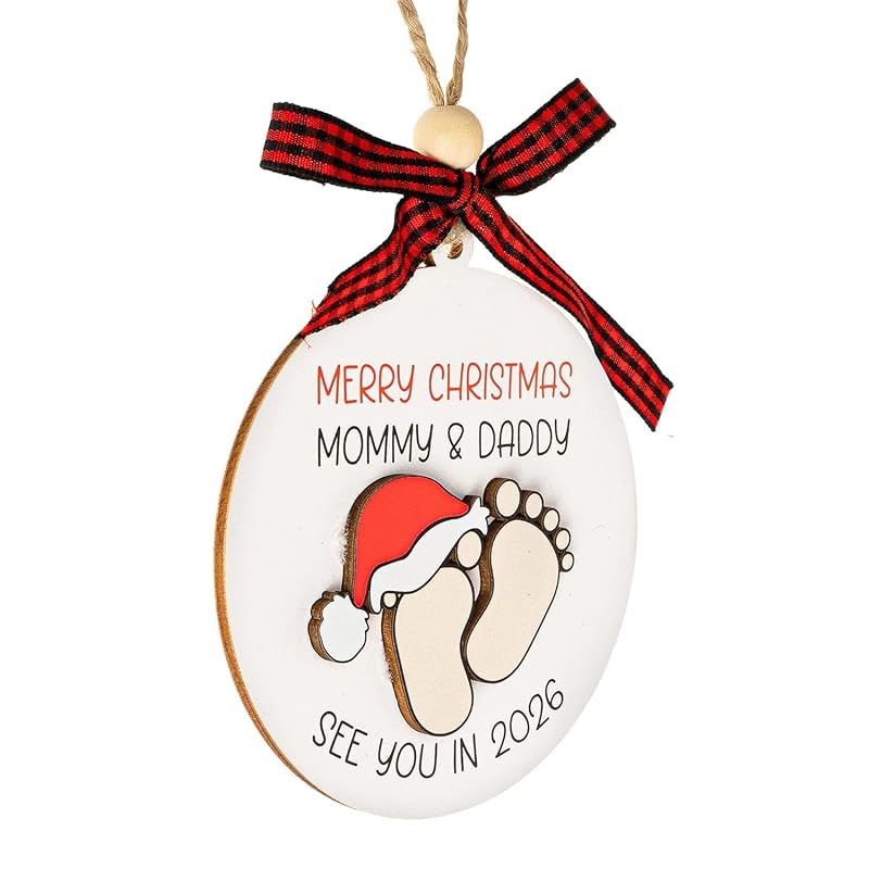 Baby First Christmas Ornament 2025, Expecting Baby Ornament 2026, New Mommy & Daddy Gift, Gifts for Expecting Parents Mom to be, New Baby Ornaments, Pregnancy Ornament for Mommy & Daddy to be