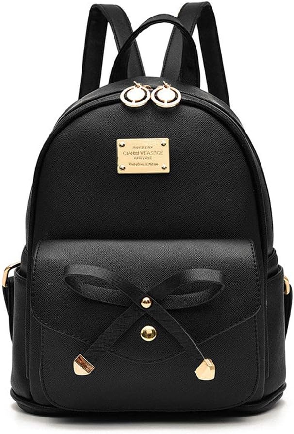 I IHAYNER Girls Bowknot Cute Leather Backpack Mini Backpack Purse for Women
