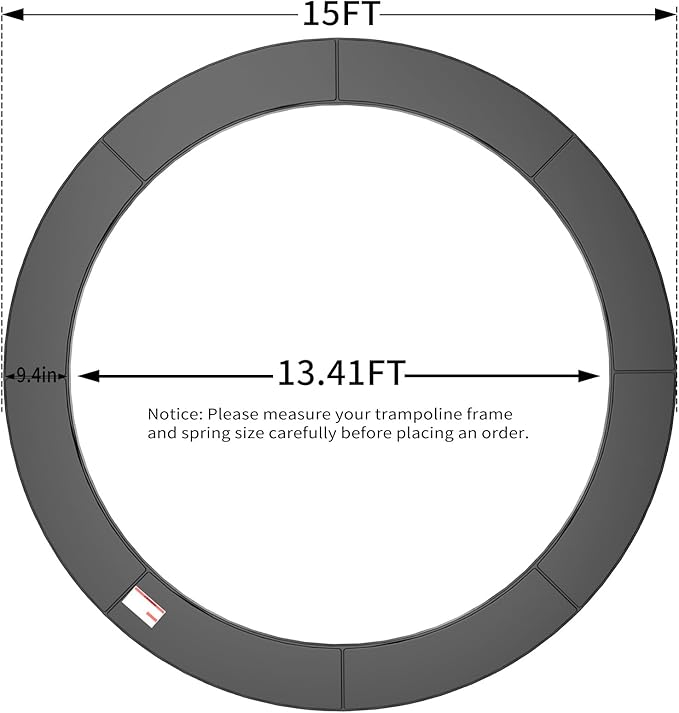 16FT/15FT/14FT/12FT/10FT Trampoline Safety Pad Replacement, Round Trampoline Spring Protection Cover, Fits 16FT/15FT/14FT/12FT/10FT Frames, Water-Resistant Trampoline Accessories