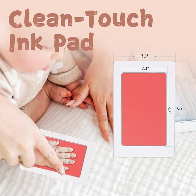 Inkless Baby Hand and Footprint Kit,Clean-Touch Ink Pad Kit,Safe No Mess Printing Infant Hand Foot Stamp,4 Pack Newborn Inkless Print Pads Best Keepsake or Gifts for Family