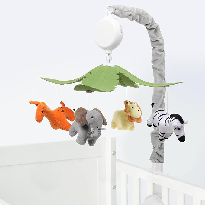 Baby Crib Mobile - Jungle Animal Mobile for Crib Nursery Musical Mobile Gender Neutral for Boys and Girls with 12 Lullabies Ceiling Mobile Presents for Newborn