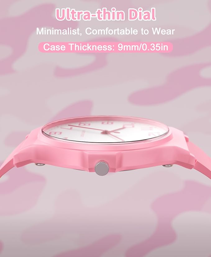 Kids Analog Watch Boys Girls, 30M Waterproof, Sports Watch for Boys, Easy to Read Children's Thin Dial Wrist Watches with Soft Band, for Ages 5-15 Kids Great Birthday Gifts Christmas Day