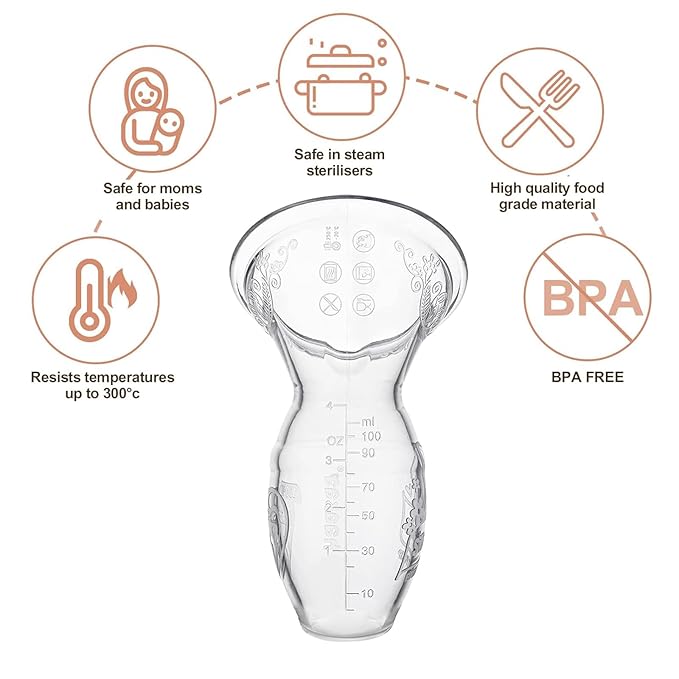 Haakaa Silicone Breastfeeding Manual Breast Pump Milk Pump 100% Food Grade Silicone BPA PVC and Phthalate Free | 4 oz Capacity