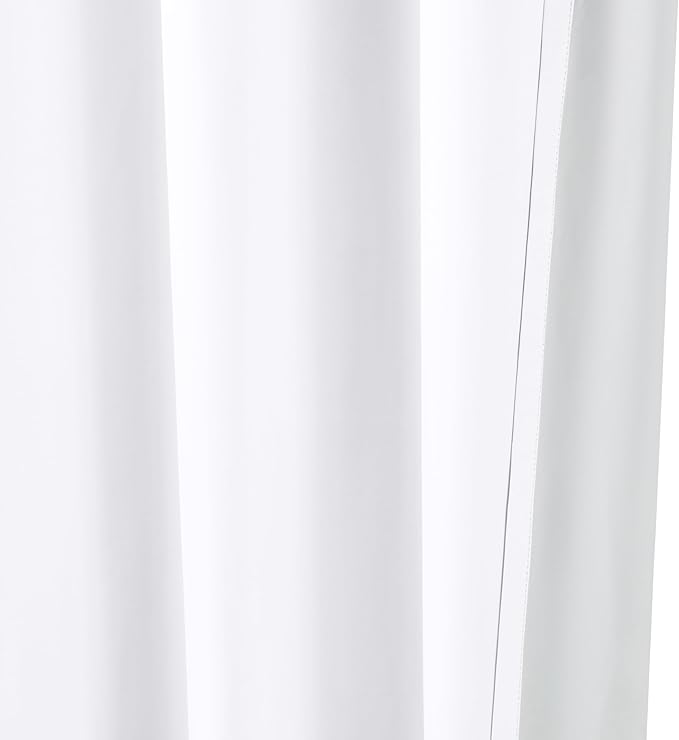 Amazon Basics Room Darkening Light Blocking Blackout Window Curtain with 2 Panels Grommets, for Living Room and Bedroom, 52 x 96 inches, White - Set of 2