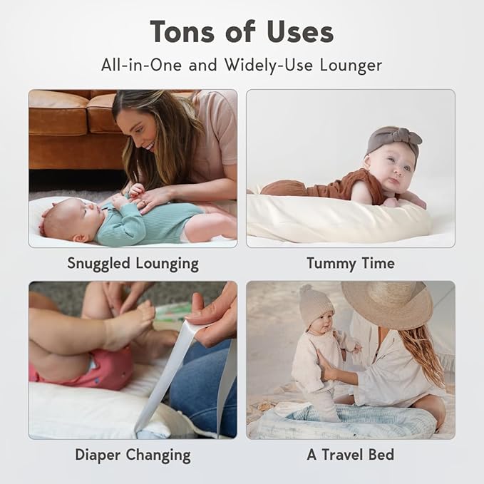 Infant Lounger, Baby Nest Cover for Baby Girls & Boys, Newborn Essentials for Baby 0-18 Months, 100% Cotton Breathable (Golden_Brown)