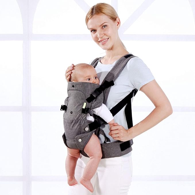 Baby Carriers Newborn to Toddler,Baby Carrier Wrap,Cozy Baby Holder Carrier Lightweight,Adjustable Baby Sling Support Carriers for Infant 7-45lbs Girl and Boy -All Positions,Shower Gift -Grey