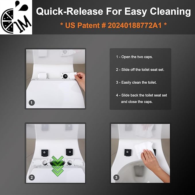 Elongated Toilet Seat with Toddler Seat Built In, Slow Close for Both Child & Adult Seats, Potty Training, No Wiggle and Easy to Install, Detachable Toddler Seat, White (2Pcs Pack)