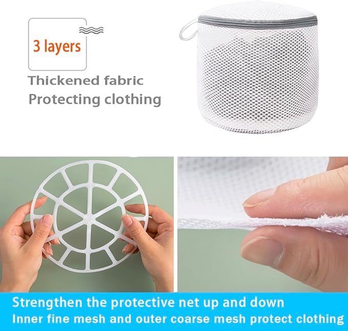 3Pcs Mesh Laundry Bags for Washing Delicates,with Upgrade the hanging ring,lingerie bags for washing delicates,Travel bag (1 Large 16x20,1 Medium 12x16,1 bra laundry bag)