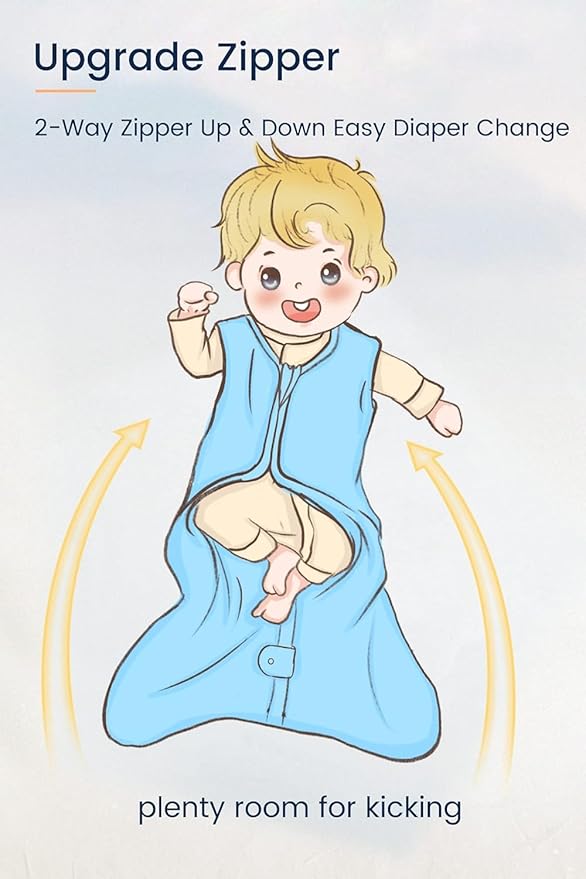 TotAha Sleep Sack 6-12-15 Months 3-Pack, Stretchy, Buttery Soft, Swaddle Transition Sleeping Bag, 2-Way Safe Zippers, Silky Comfort Baby Wearable Blanket for girl boy 0.5 TOG