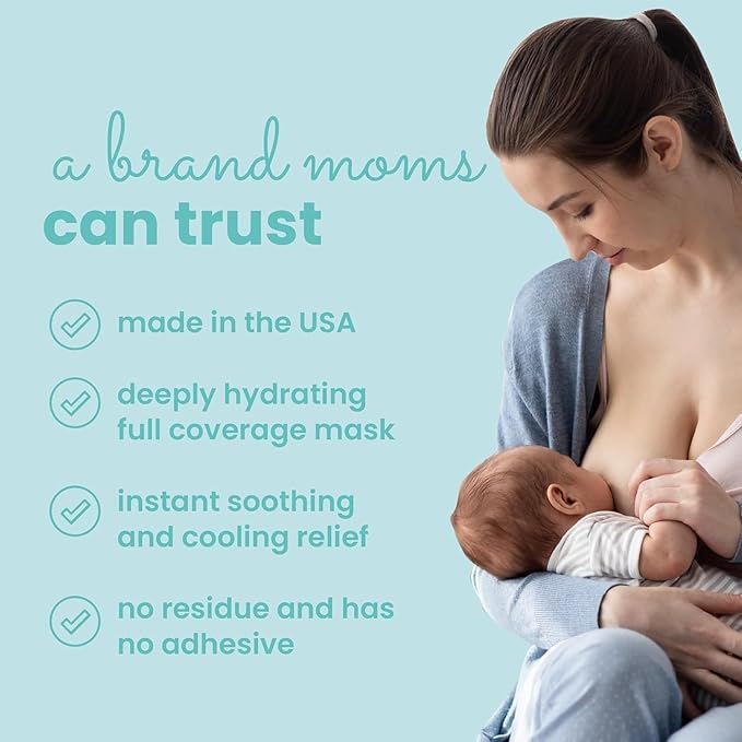 Soothing Gel Pads, Instant Cooling Relief for Sore Nipples, Made Without BPA, Hydrogel Pads for Breastfeeding, Aloe Vera Infused 16 Count