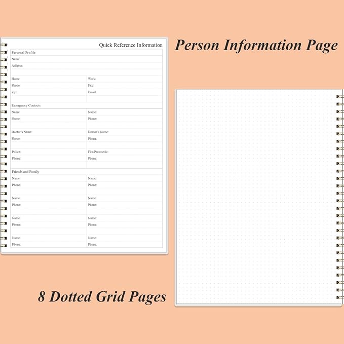 Daily Planner Undated - 8.5" x 11" To Do List Notebook Hourly Schedules, 150 Sheets/300 Pages Spiral Appointment Planner for Women and Men,PVC Hardcover, Inner Pocket, Elastic Closure, Rose Leaf