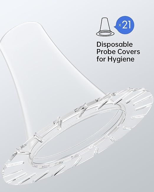 femometer Infrared Ear Thermometer for Adults & Kids, Highly Accurate, 1s Result, 30 Memory Recall, 3-Color Fever Alarm, with 21 Disposable Probe Covers & Storage Case