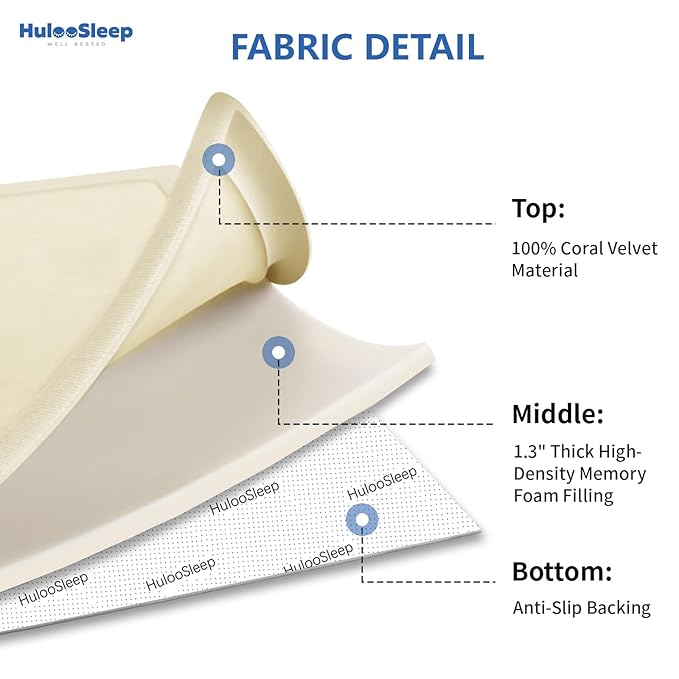 Baby Play Mat for Floor, 1.3" Thick Elasti-Foam 50x50 Playpen Mat for Toddlers Infant Kids,Water-Repellent Soft Velvet for Tummy Time, Non-Slip Backing for Crawling, Tatami Style(Vanilla)