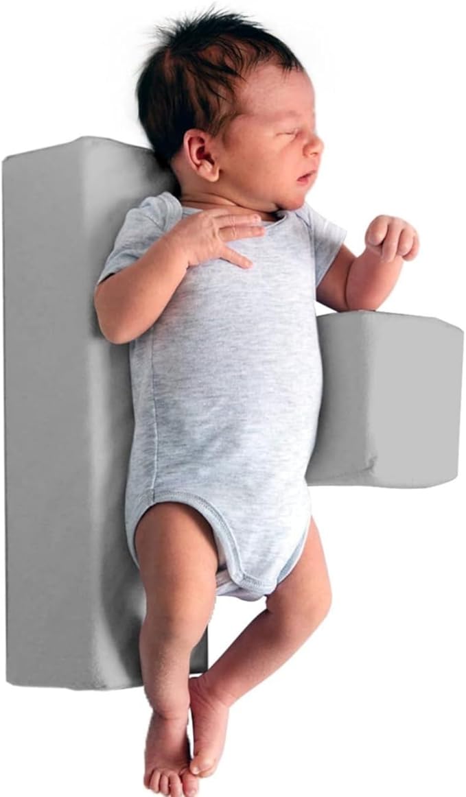 Baby Side Sleeper Weddge Adjustable Soft and Breathable Pillow,Gray-1Box