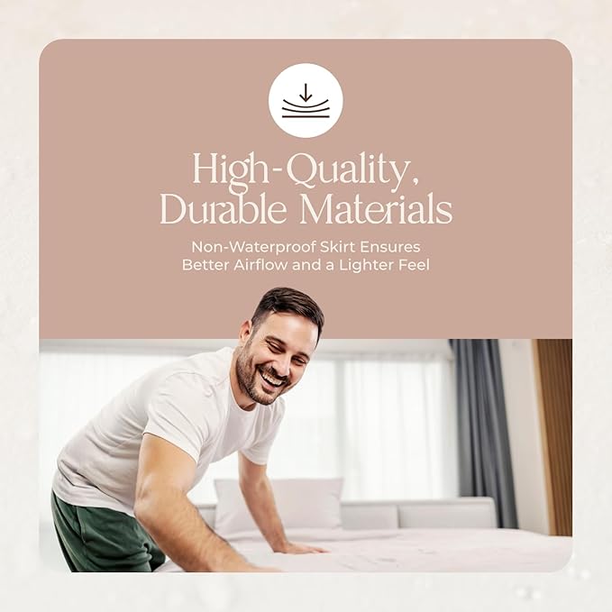 Organic Waterproof Mattress Protector King Size - 100% Waterproof Mattress Pad with Extra Soft Quiet & Breathable Triple Layer Protection - GOTS Certified Machine Washable Deep Pocket Design (King)