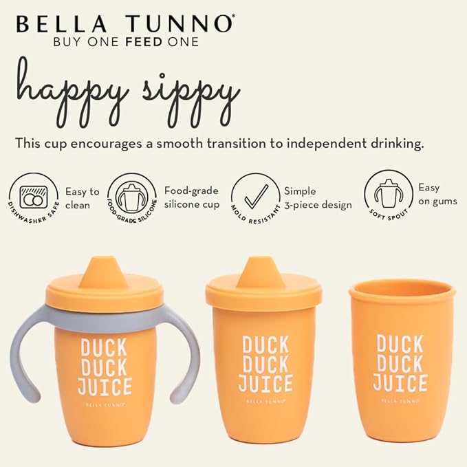 Sippy Cup by Bella Tunno, Silicone Training Cup with Transition Handles for Infants, Toddlers & Kids, Babies 6-12 Months & Toddlers 1-3 Years, Boys & Girls, Sippin’ Pretty, 8 oz