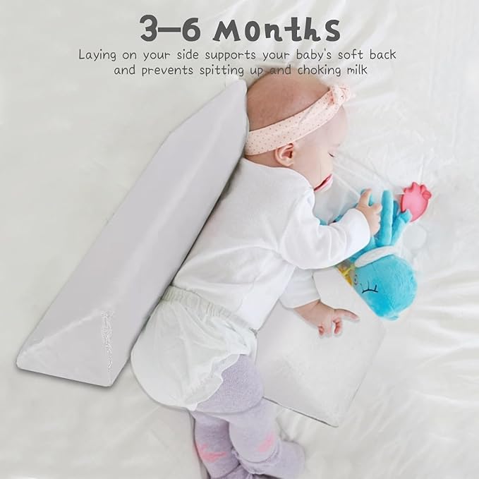 Baby Side Sleeper Weddge Breathable Pillow, Removable and Washable Breathable Bedding Set Collection Size Memory Foam (Adjustable Fill) Bed Pillows Set