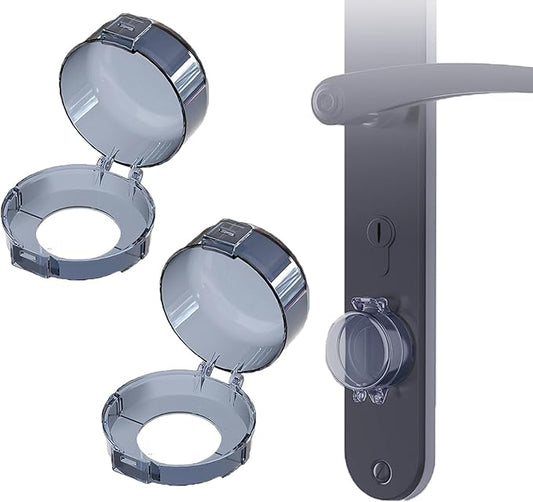 2 Pack Deadbolt Child Safety Lock Cover, Child Proof Door Knob Cover, Large Size Door Safety Deadbolt Lock for Kids, 2.76 * 2.14"