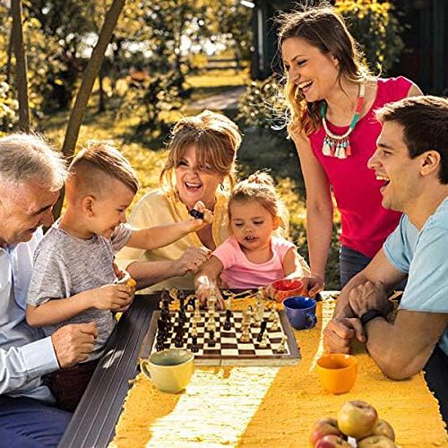 Amerous Chess Set, 12"x12" Folding Wooden Standard Travel International Chess Board Game Set with Magnetic Crafted Pieces For 2 Players