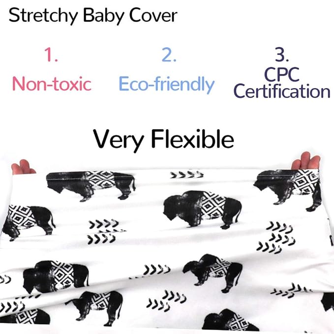 Buffalo Car seat Canopy for Babies, Car Seat Cover for Boys Girls, CarSeat Canopies for Newborn, Multiuse - Nursing Breastfeeding Covers, Shopping Cart/High Chair/Stroller Covers, Soft Breathable