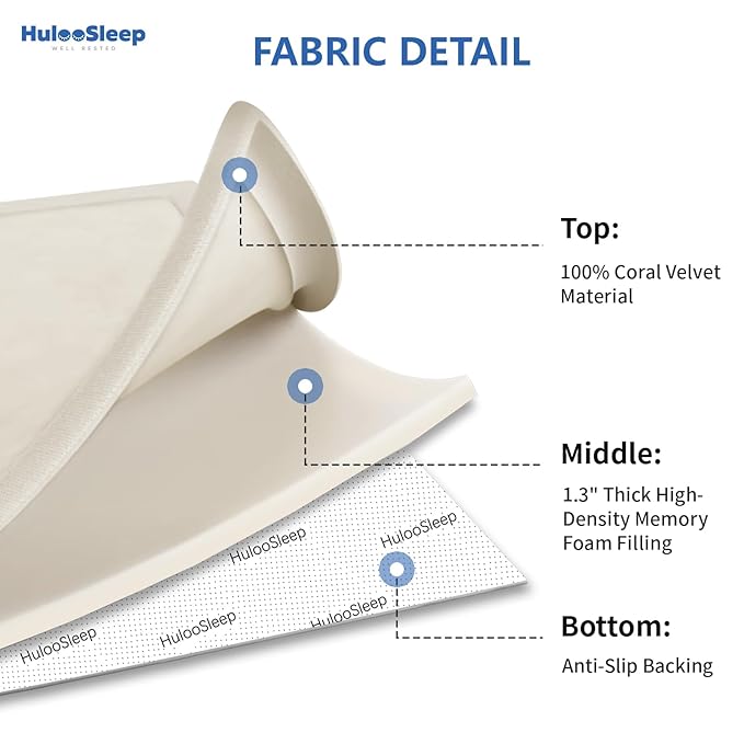 Baby Play Mat for Floor,1.3" Thick Memory Foam Tummy Time Mat,Water Repellent Soft Velvet Nursery Rug,Extra Large Non Slip for Crawling,Toddlers,Infants,Kids,Tatami Style for Living Room(Cream)