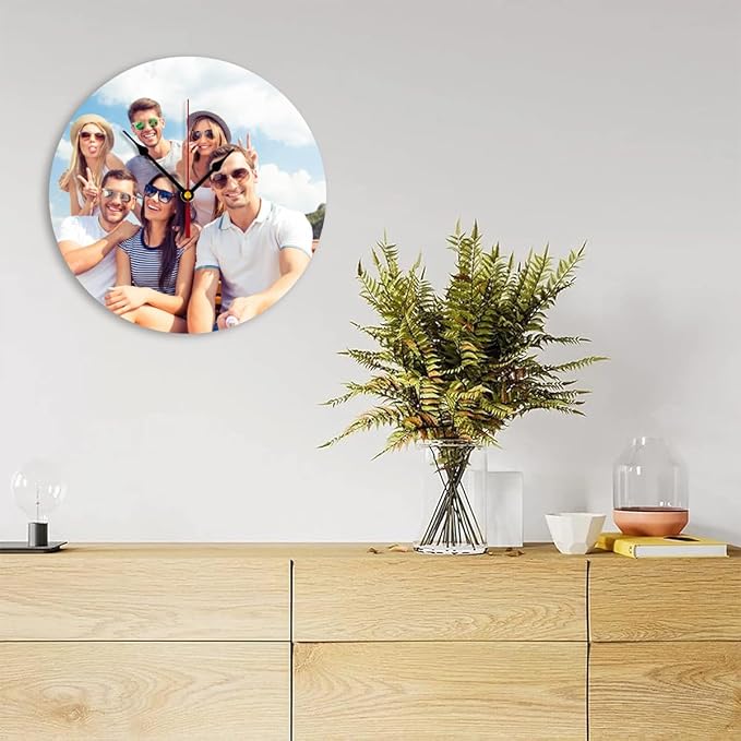 Generic Custom Clocks for Walls Personalized Clocks with Picture Customize Gifts for Kitchen Bathroom Home Family Friends Gifts, 12inch-30cm