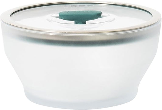 Anyday 8-Cup Microwave Cookware & Glass Container with Glass Lid, Plastic-Free Deep Food Storage | Stackable Airtight Steamer with Vented Lid for Microwave-Safe Reheating, Steaming Vegetables & Rice
